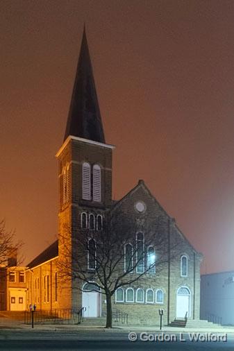 First Baptist Church_22181-3.jpg - Photographed on a foggy night at Smiths Falls, Ontario, Canada.